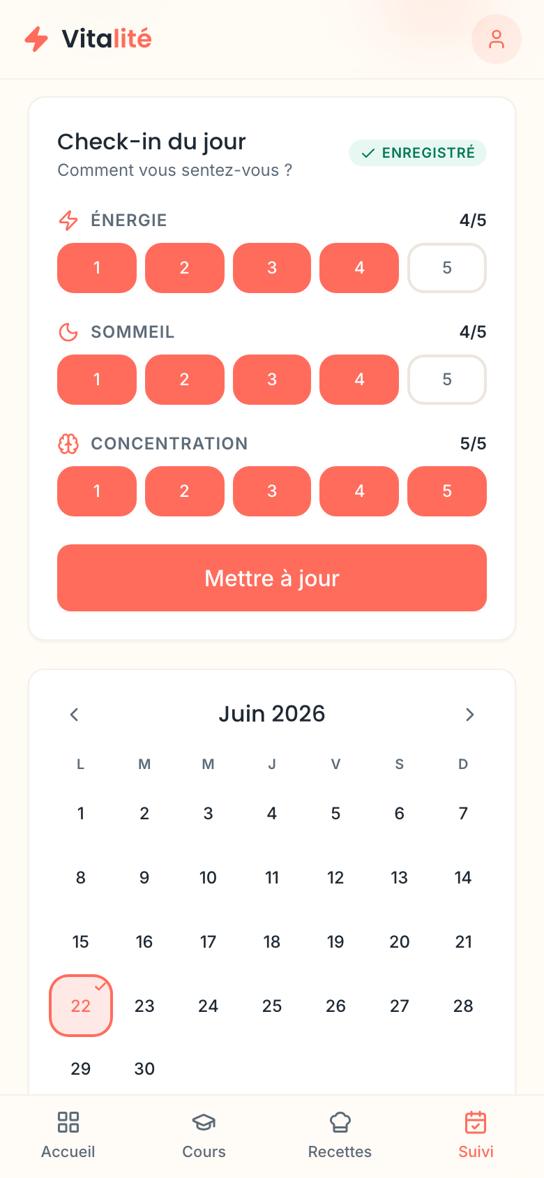 Suivi quotidien